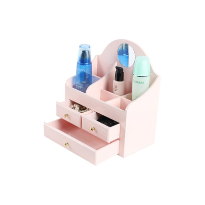 Portaoggetti per cosmetici multifunzionale creativo fai-da-te in legno fai-da-te (rosa-fai-da-te)