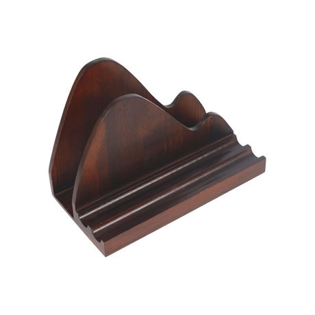 Legno di gomma Stile classico cinese Cancelleria per ufficio laccata marrone Nuovo design Portapenne da tavolo Portamatite File Mail Organizer
