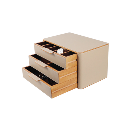 Portagioielli in legno per donna, portagioie portagioie per collane e anelli, gioielli, orologi, portaoggetti marrone